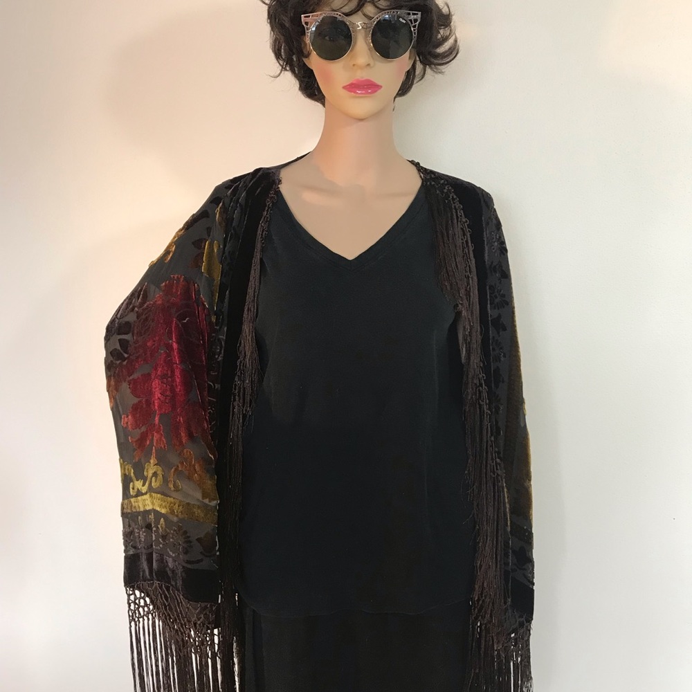 Western Fashion Multi-Colored Silk Cardigan